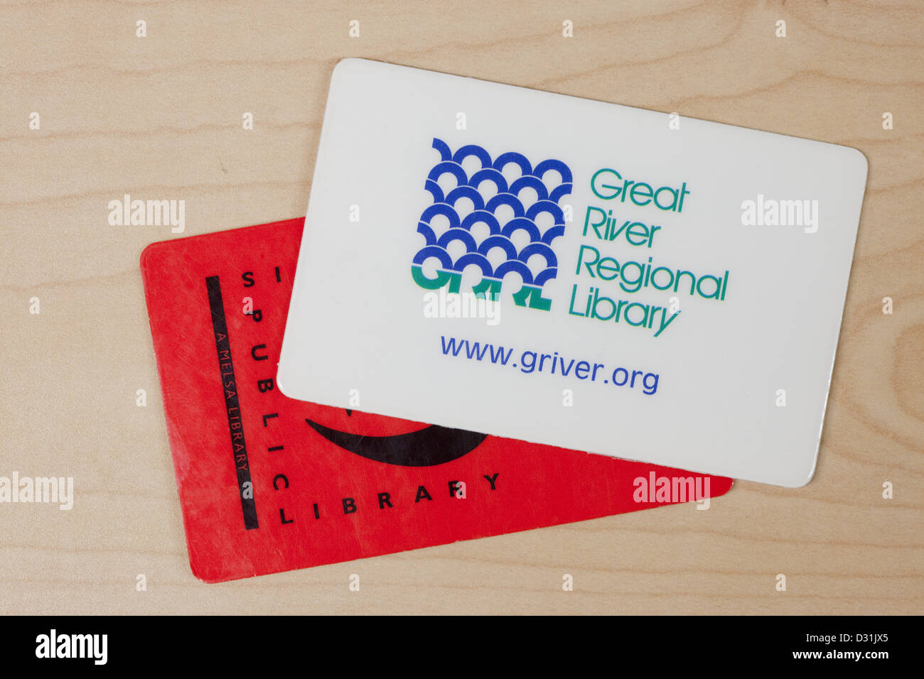 Les cartes de bibliothèque en plastique Banque D'Images