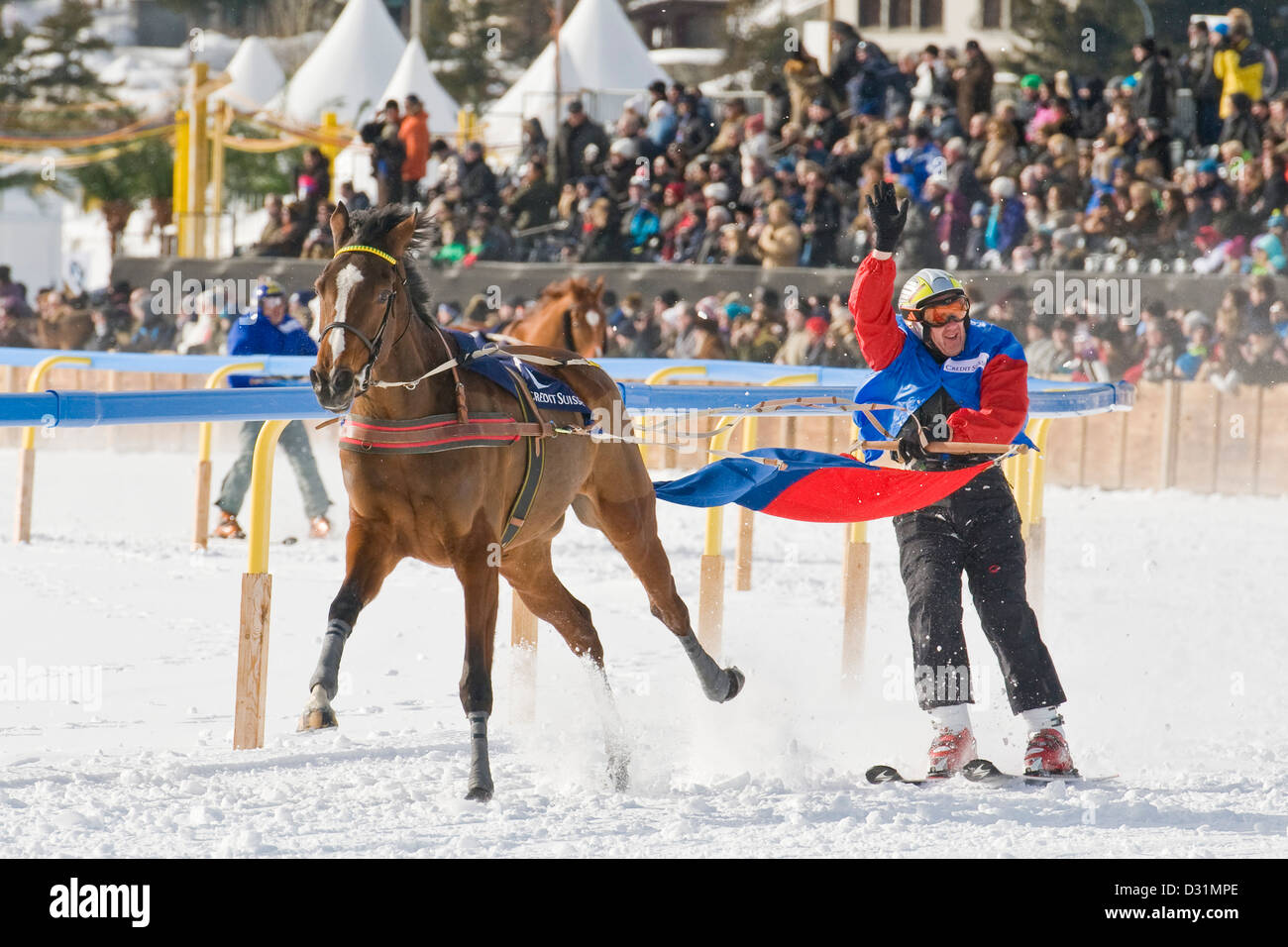 La Suisse, Saint-Moritz, White Turf course Banque D'Images