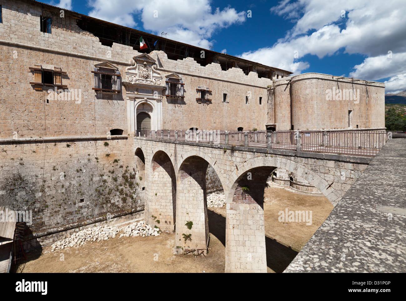L'Aquila, Château de la Renaissance, dans la région Abruzzes, en Italie Banque D'Images