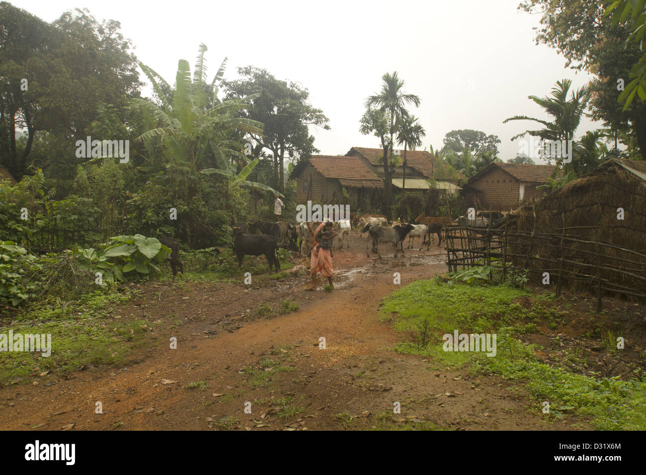 Kuveshi village de Karnataka, Inde Banque D'Images