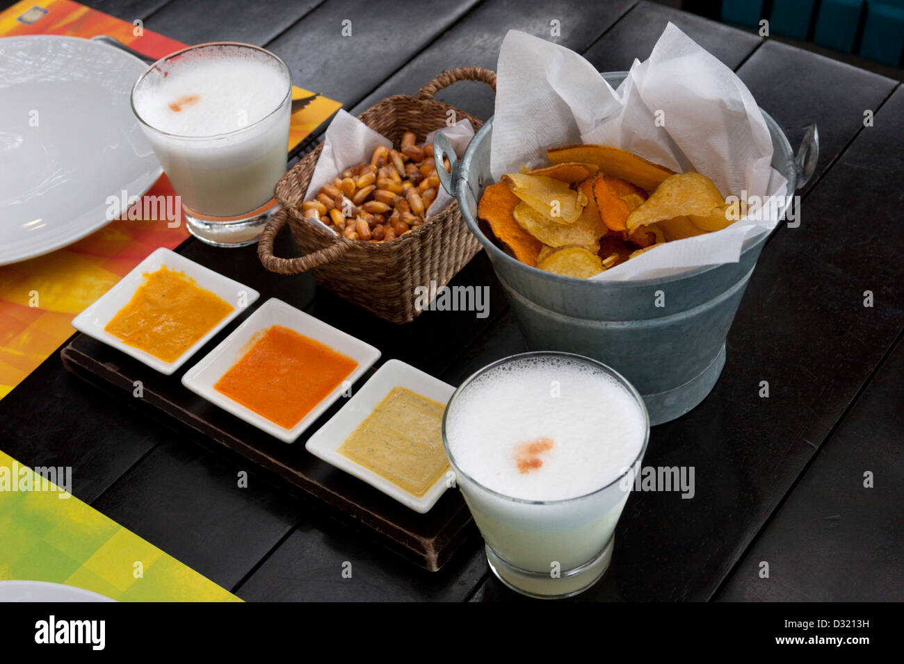 Pérou Lima brunch de Pisco Sour la mar alimentation boissons tapas Banque D'Images