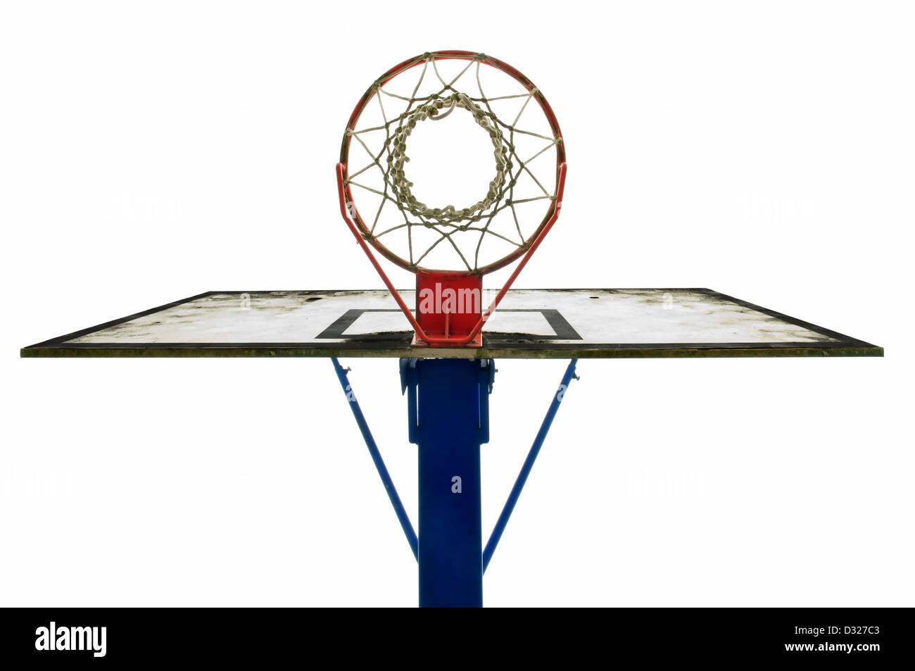 Vue symétrique de basket hoop utilisé en extérieur Banque D'Images