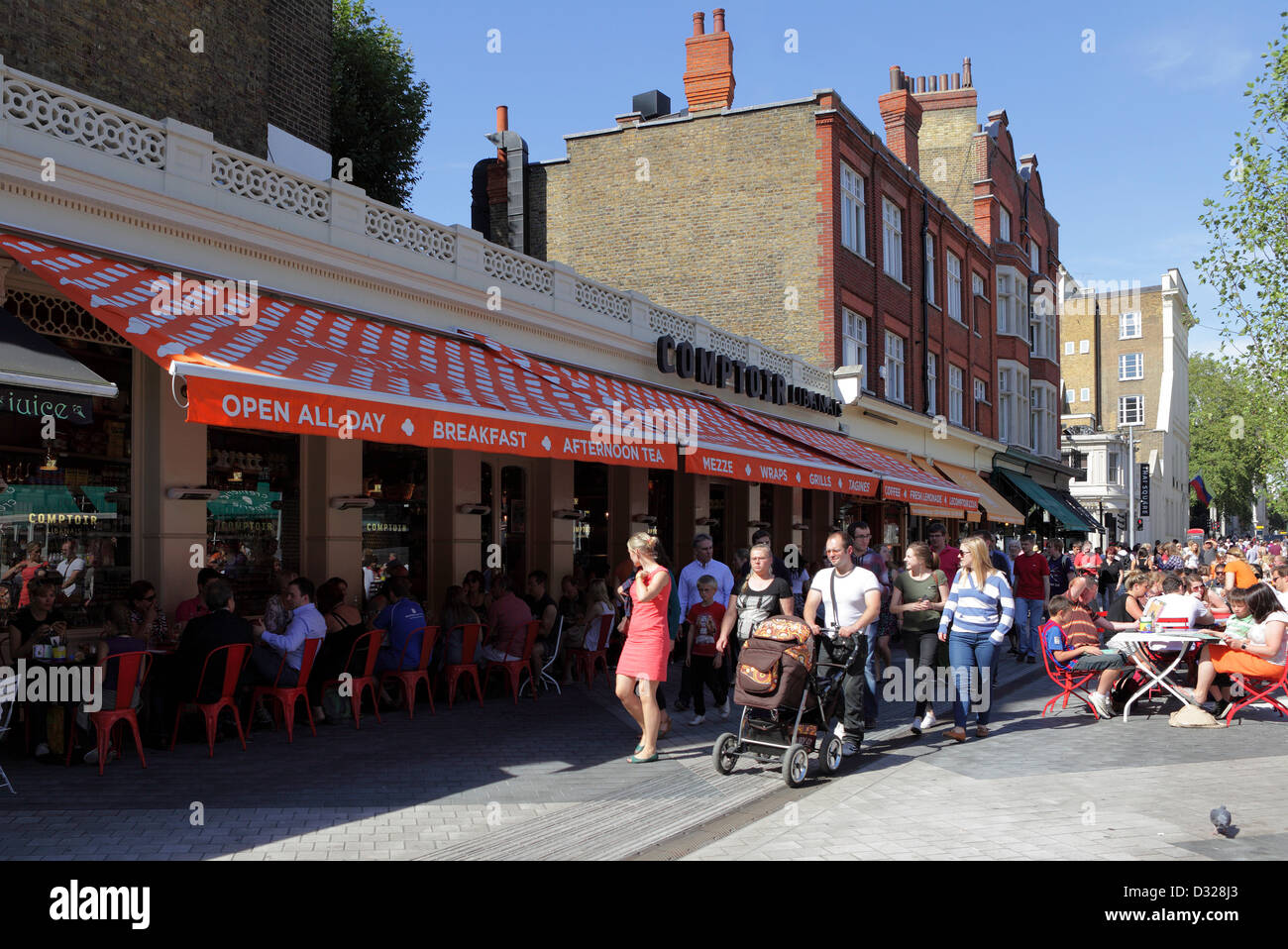 Le quartier français de South Kensington, ses cafés sont un repaire populaire pour tous les peuples qui aiment que l'atmosphère de plein air Banque D'Images