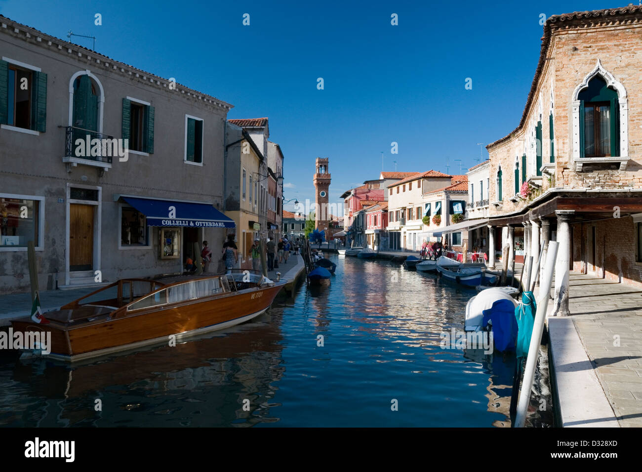 Fondamenta Daniele Manin et le Rio dei Vetrai, Murano, Venise, Italie. Banque D'Images