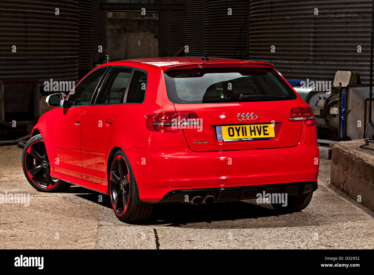 Audi RS 3 rouge, Winchester, England, UK Banque D'Images