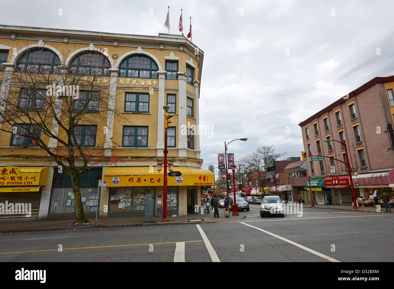 East pender street et avenue gore chinatown Vancouver BC Canada Banque D'Images