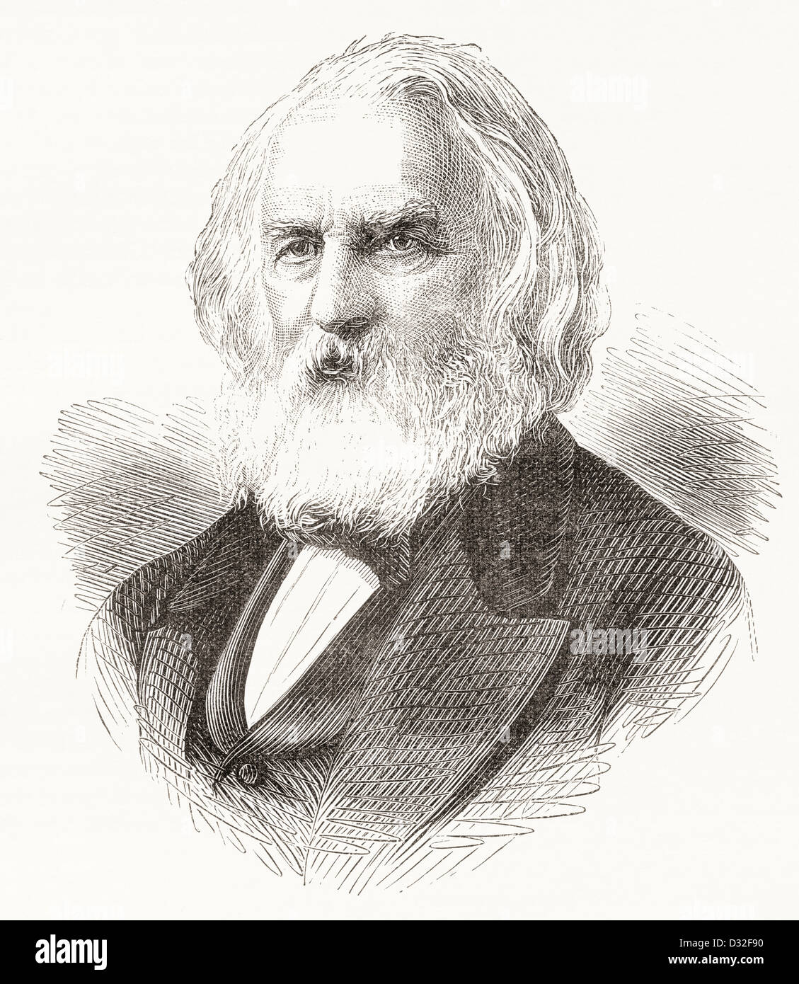 Henry Wadsworth Longfellow, 1807 -1882. Le poète américain et professeur. Banque D'Images