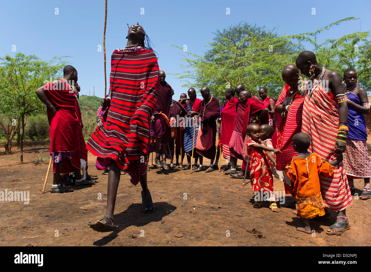 Danse Masai, Kenya Banque D'Images