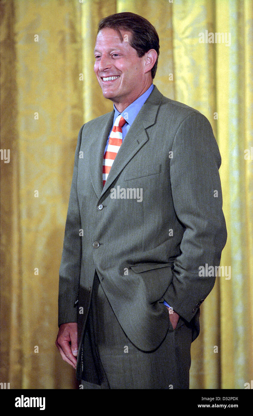 Le vice-président Al Gore lors d'un événement de la Maison Blanche, 17 août 1999 à Washington, DC. Banque D'Images