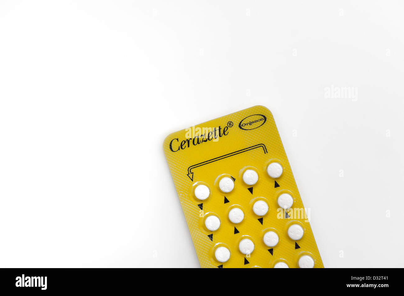 Cerazette (Sair-raz-et) est un médicament qui est utilisé pour la contraception. Banque D'Images