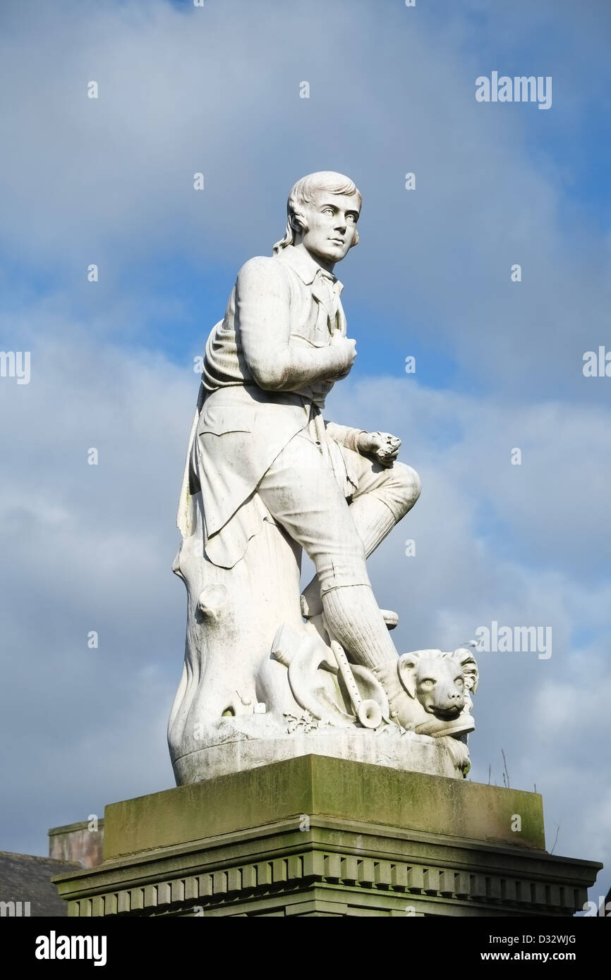 Statue de Robert Burns, Dumfries, Ecosse, Grande-Bretagne SW Banque D'Images