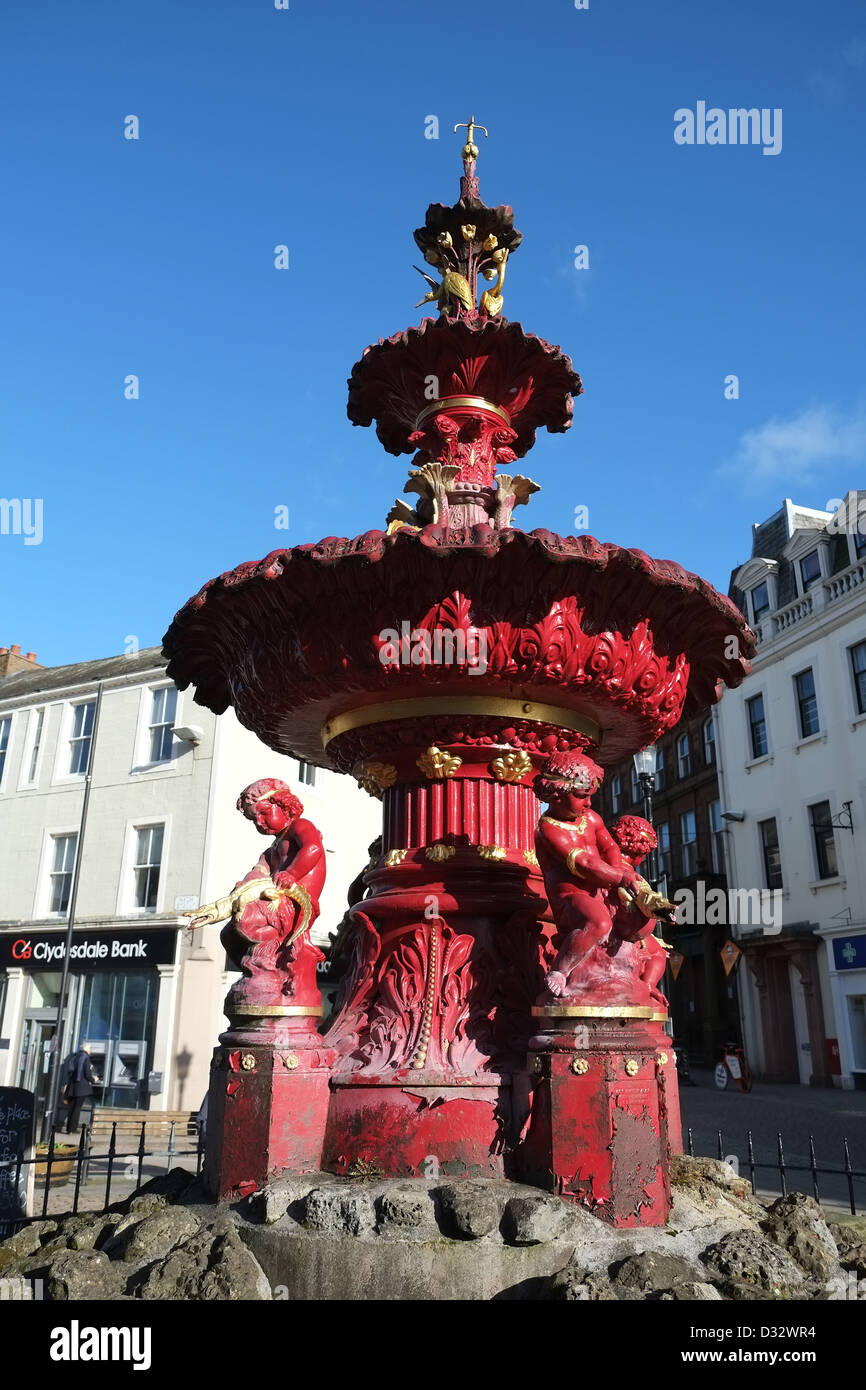 Fontaine à eau, High Street, Dumfries, Ecosse, Grande-Bretagne SW Banque D'Images