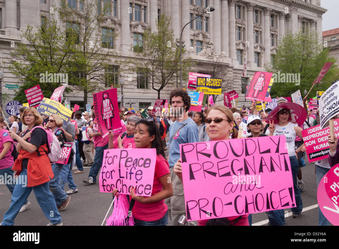 Pro-choix énorme, les droits des femmes, la planification familiale et de protestation rassemblement à Washington, DC Banque D'Images