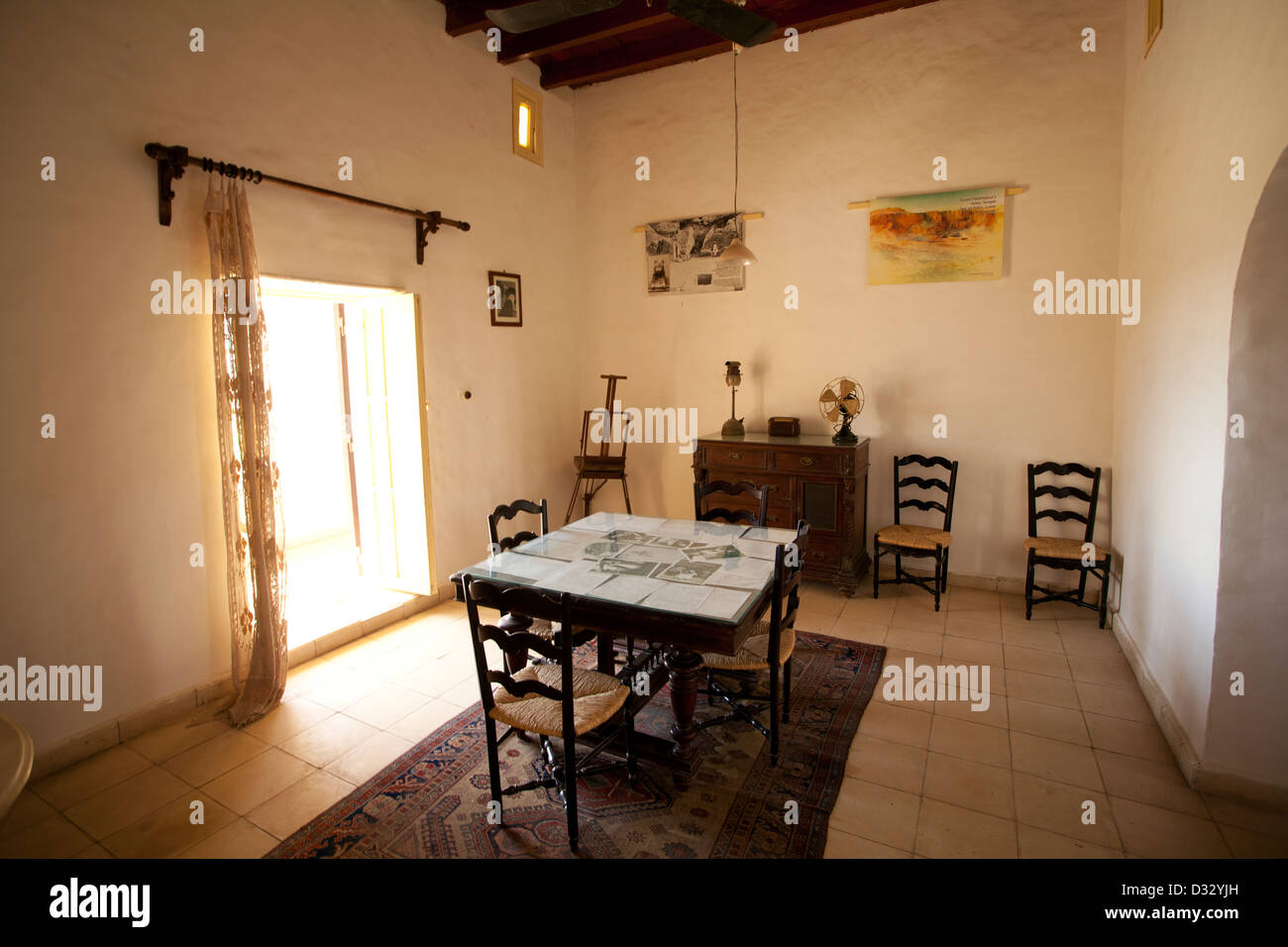 Salle à manger à l'hôtel Howard Carter House Museum à Louxor Egypte Banque D'Images