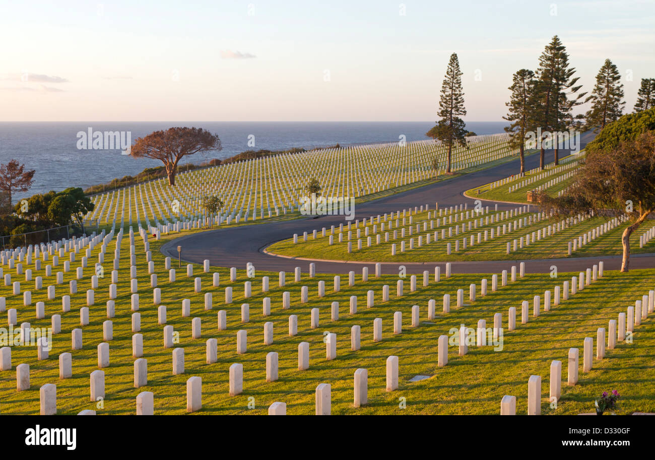 Cimetière militaire à San Diego, Californie, USA Banque D'Images