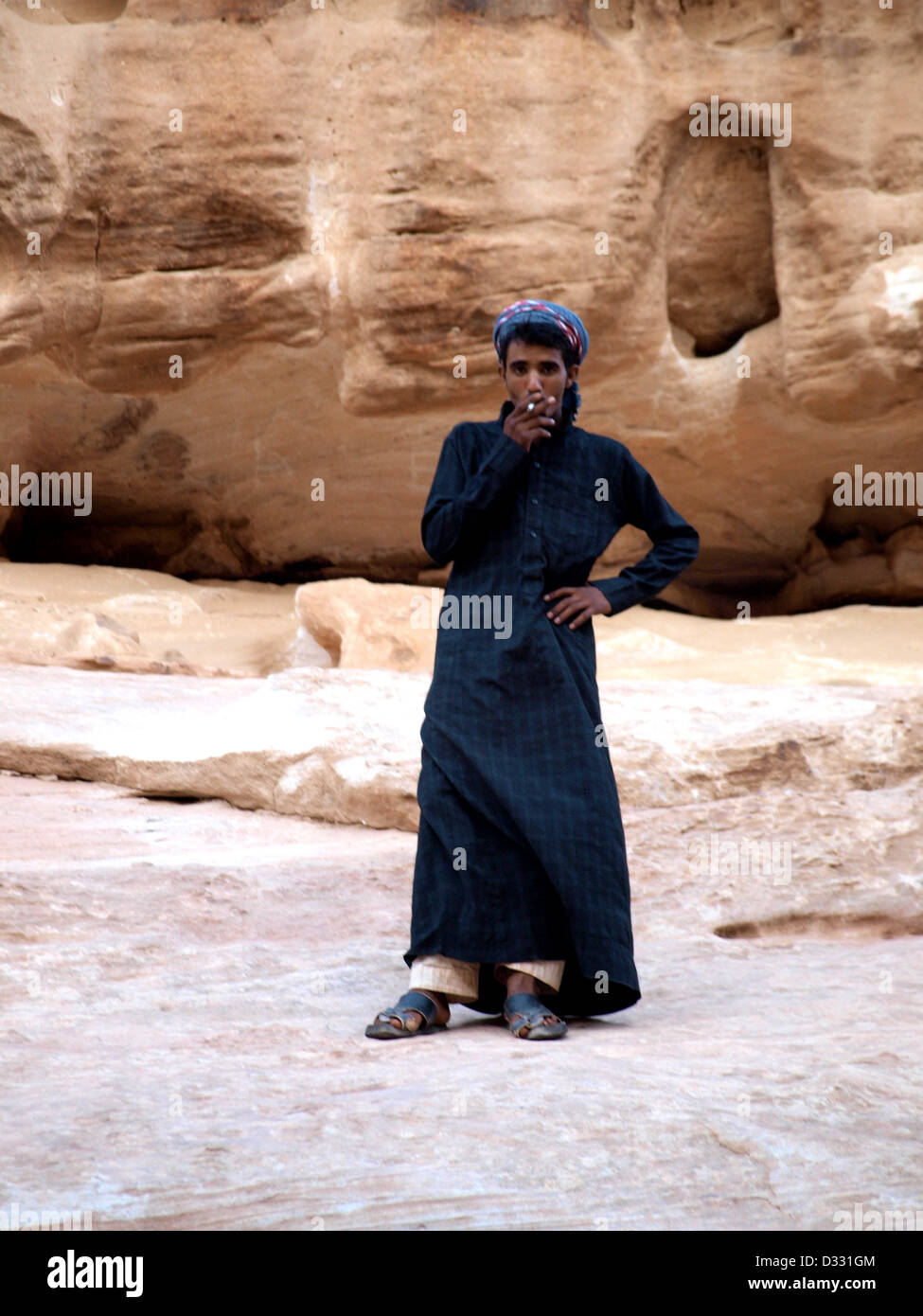 Homme Bédouins arabes à Wadi Rum, Jordanie. Banque D'Images