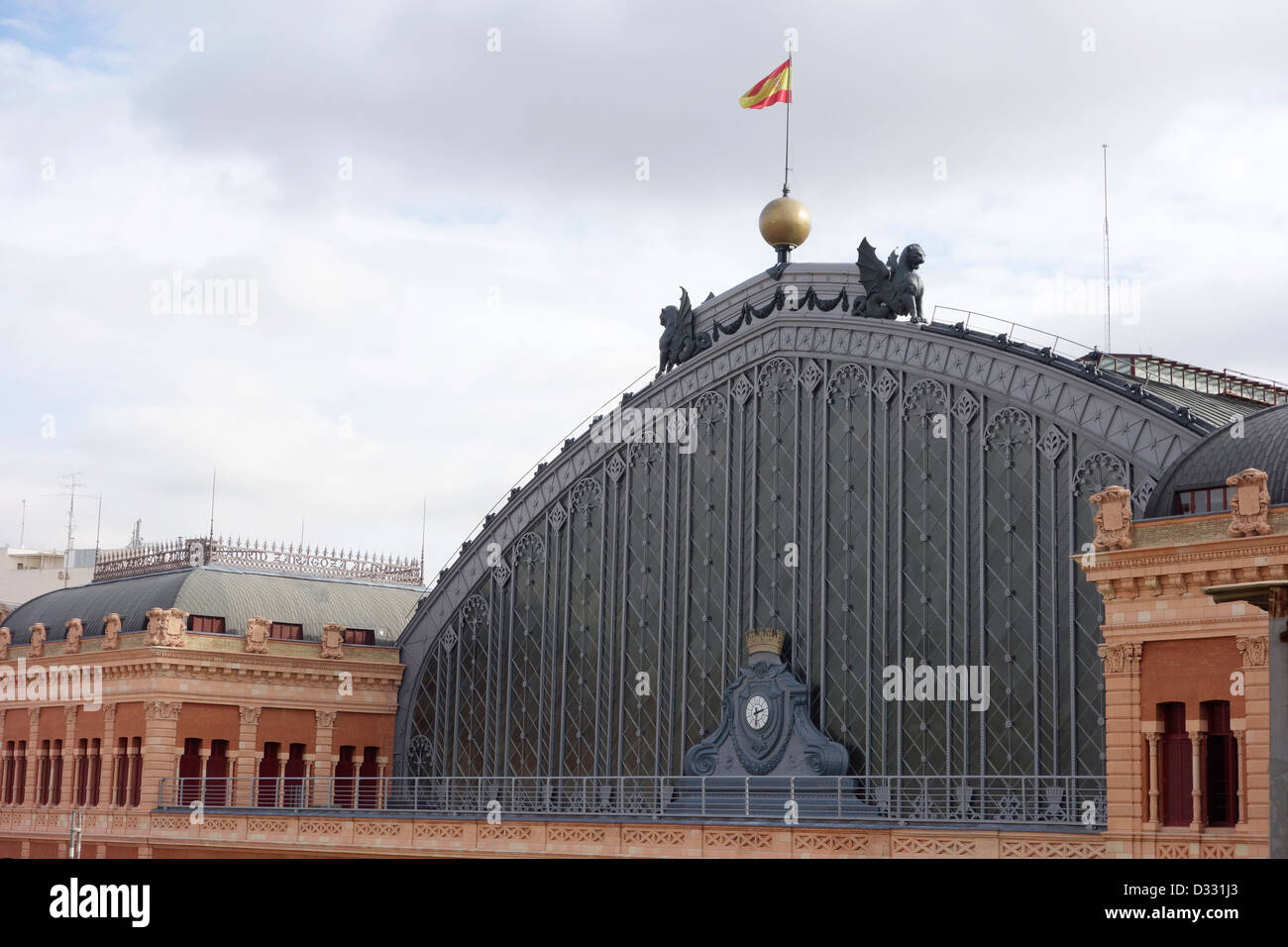 L'horloge de la gare Atocha madrid espagne train Renfe Banque D'Images