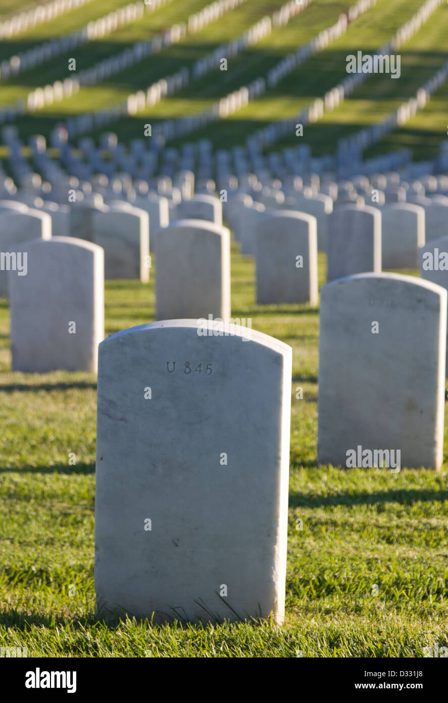 Cimetière militaire à San Diego, Californie, USA Banque D'Images