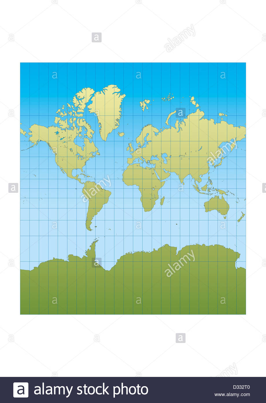 Carte Du Monde Centrée Sur Leurope Et Lafrique Projection