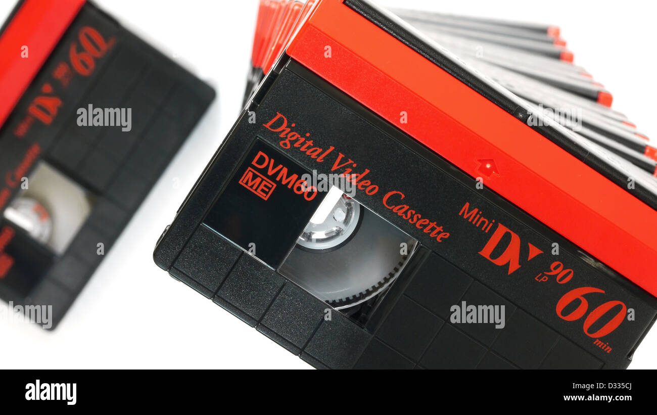 Mini-Cassette vidéo numérique ou Mini DV Banque D'Images