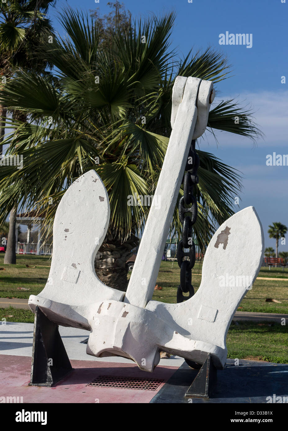 L'ancre de la SS Grandcamp, qui a été détruit dans la catastrophe 1947 Texas City. Banque D'Images