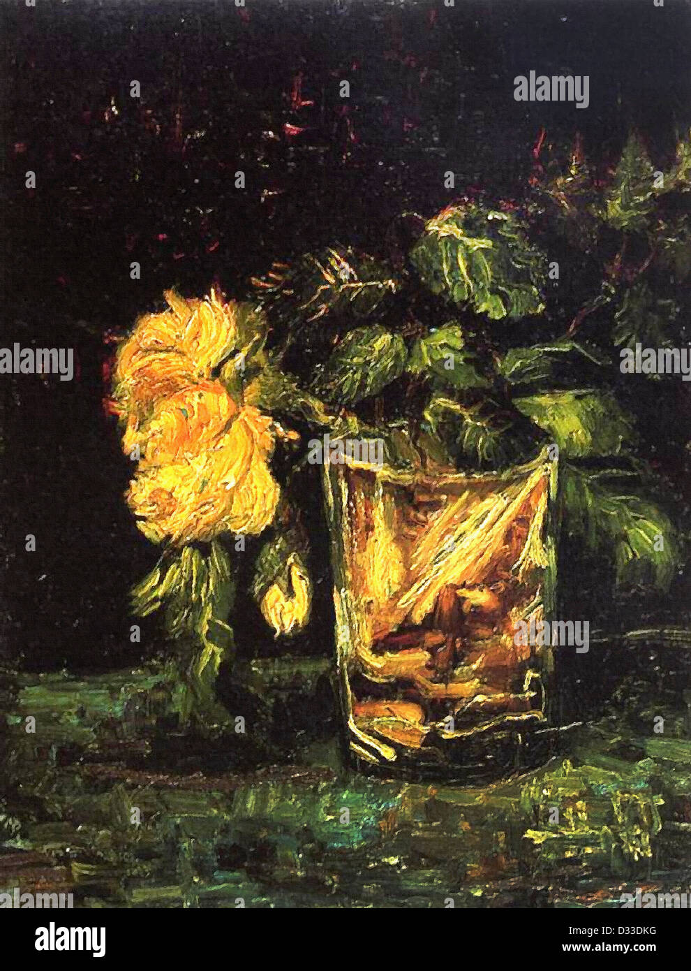Vincent van Gogh : verre avec des roses. 1886. Huile sur toile. Van Gogh Museum, Amsterdam, Pays-Bas. Banque D'Images
