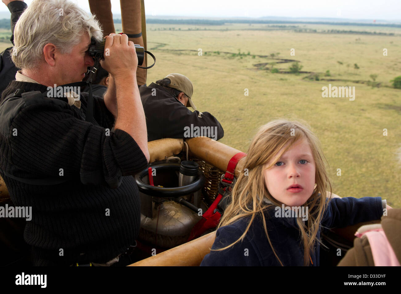 Vol en montgolfière sur le Masai Mara National Reserve, Kenya Banque D'Images