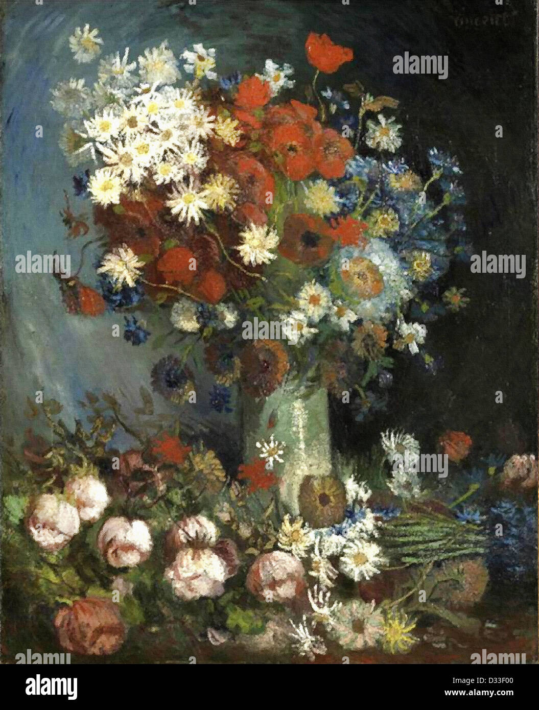Vincent van Gogh : Nature morte avec fleurs et fleurs roses. Rijksmuseum Kröller-Müller, Otterlo, Pays-Bas. Banque D'Images