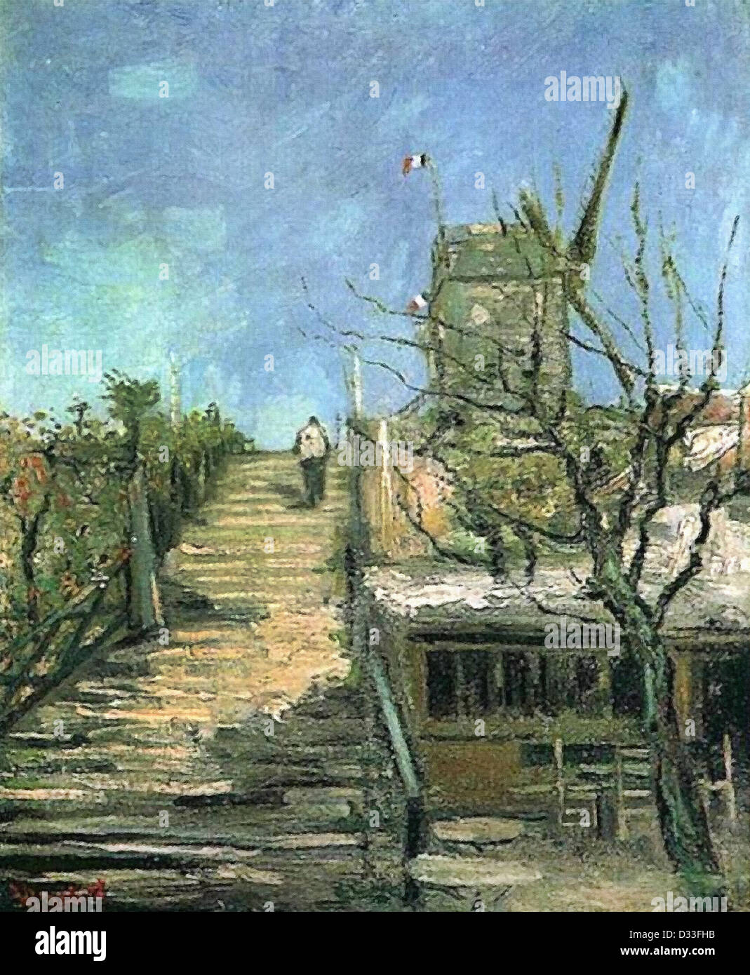 Vincent van Gogh : Moulin sur Montmartre. 1886. Huile sur toile. Le postimpressionnisme. Banque D'Images