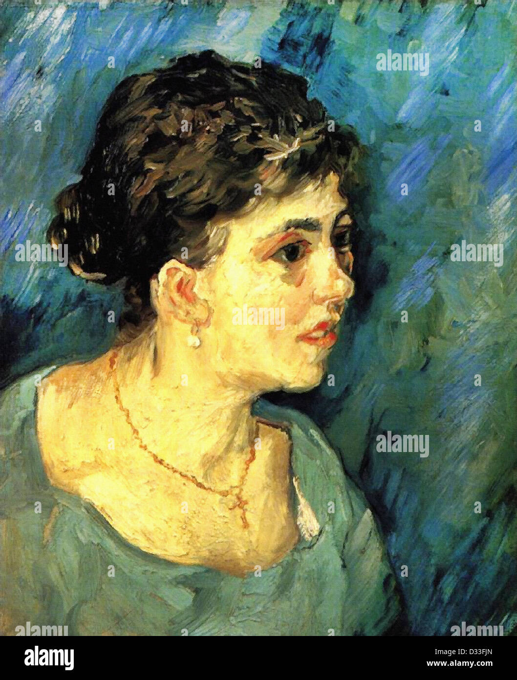 Vincent van Gogh : Portrait de femme en bleu. 1885. Huile sur toile. Van Gogh Museum, Amsterdam, Pays-Bas. Le réalisme. Banque D'Images