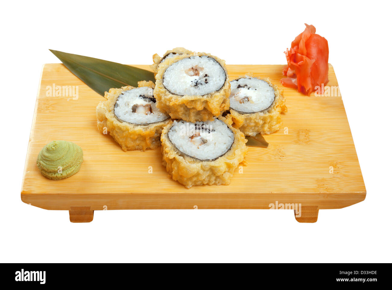 Les sushis japonais La cuisine japonaise traditionnelle . Banque D'Images