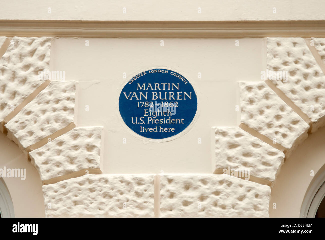 Martin Van Buren blue plaque à Londres Banque D'Images