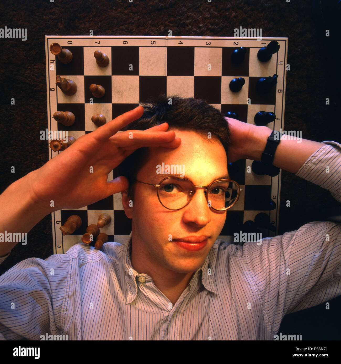 Portrait du grand maître d'échecs anglais Nigel Short (MBE), London, UK Banque D'Images