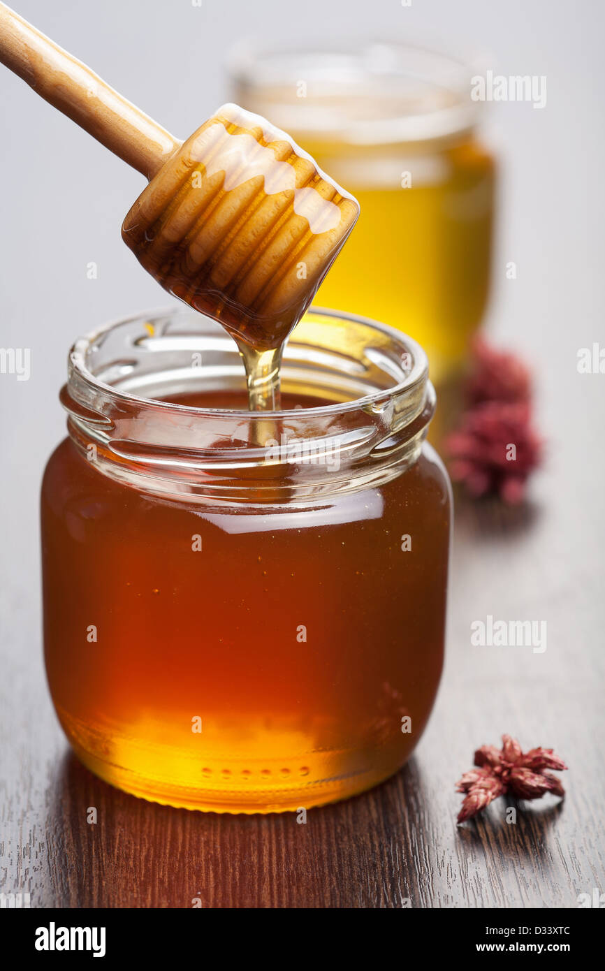 miel en pots Banque D'Images
