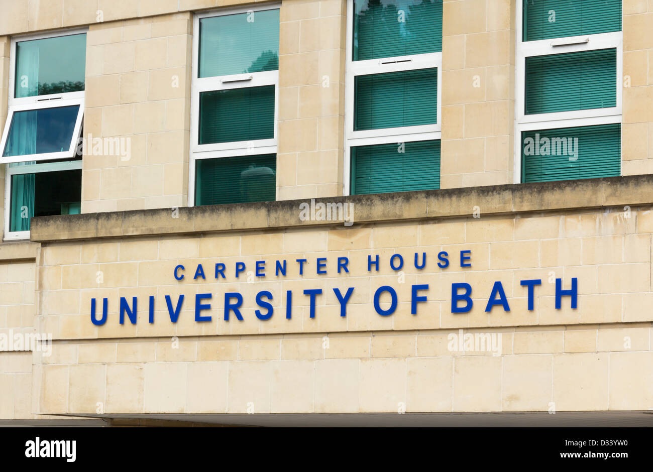 Inscrivez-vous à l'entrée de Carpenter House, Large Quay, hébergement étudiant à l'Université de Bath. Banque D'Images