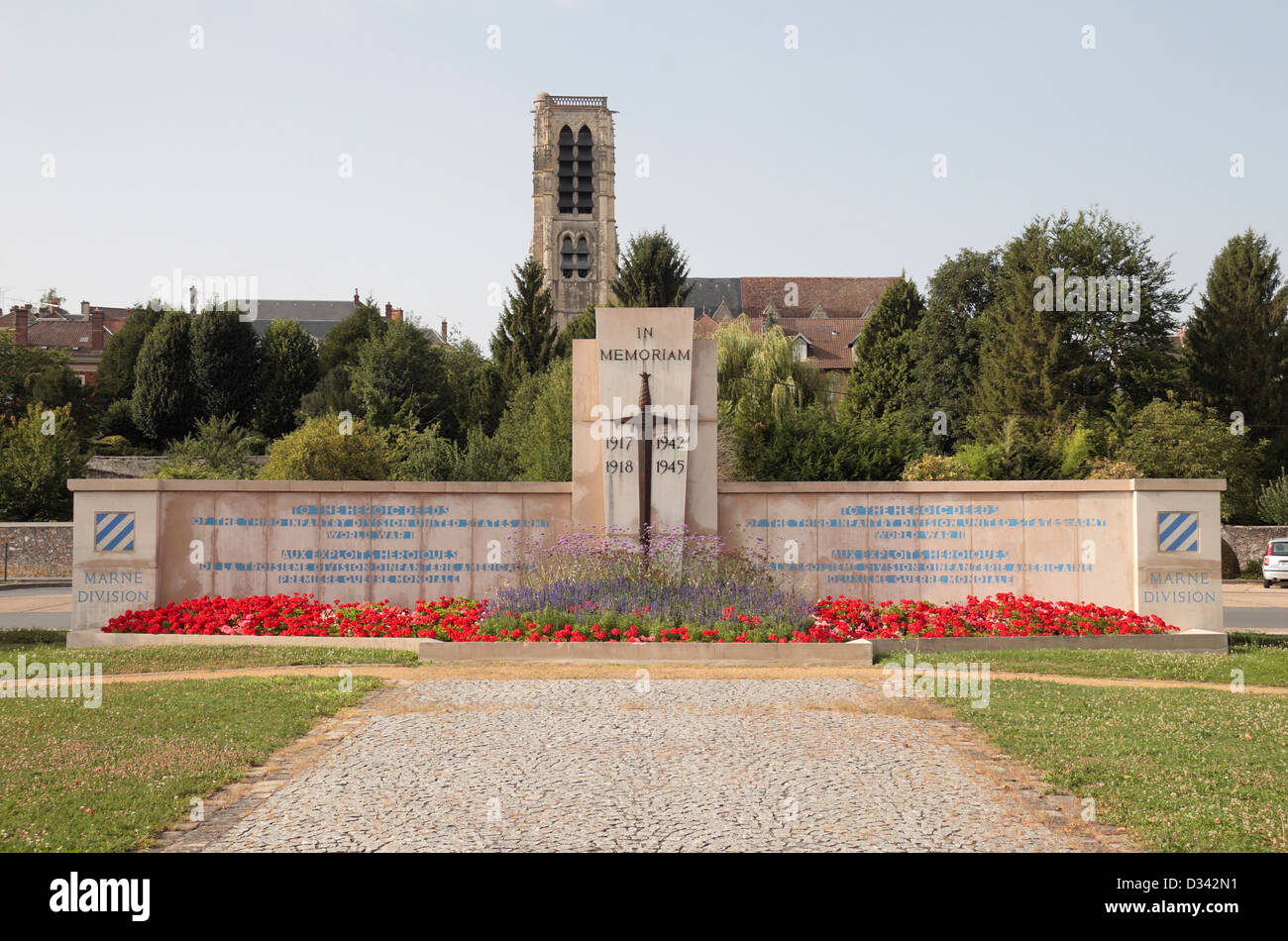 La 3ème Infanterie américaine Memorial à Château-Thierry, France. Banque D'Images