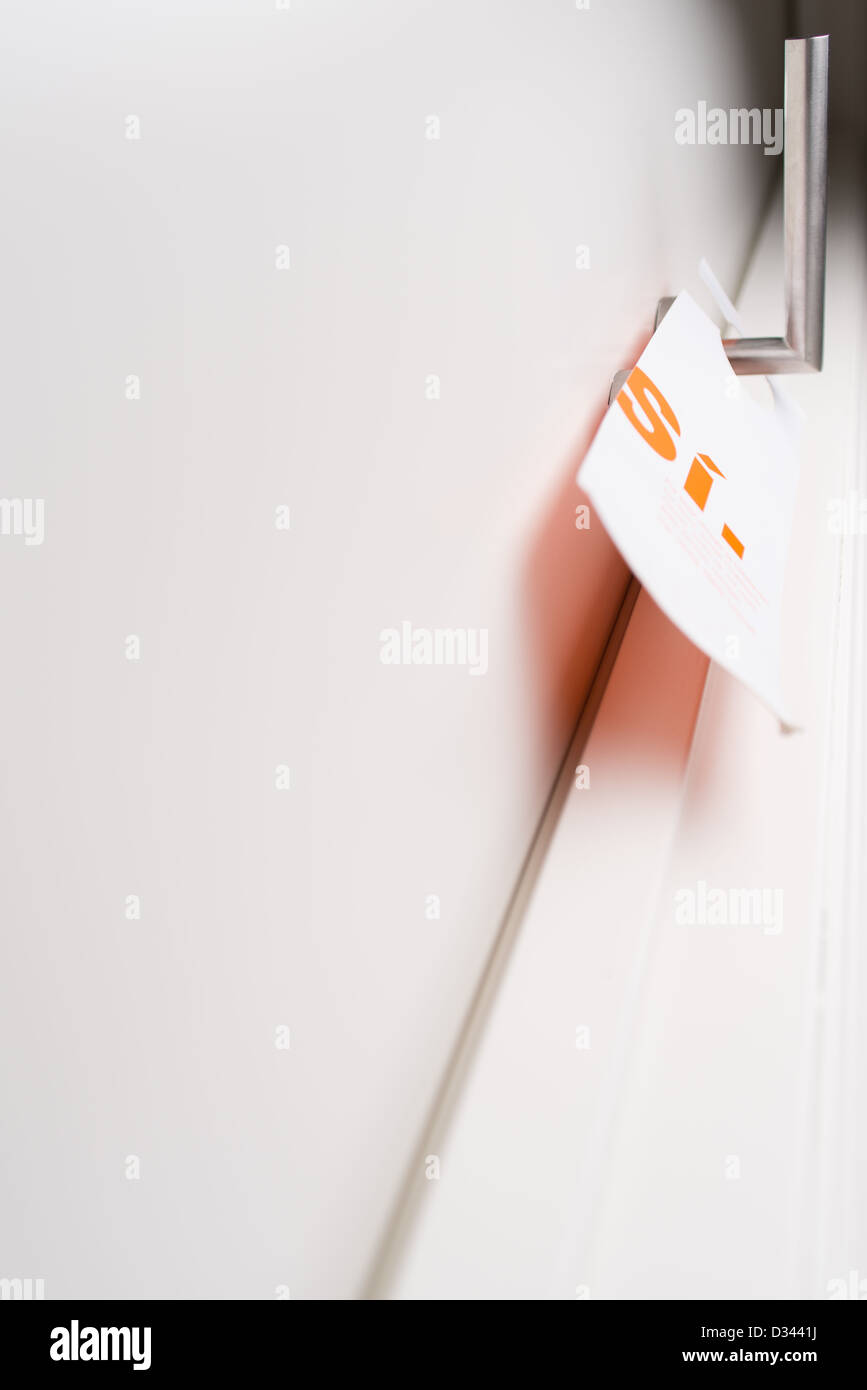 Chambre propre signe sur porte de l'hôtel Banque D'Images