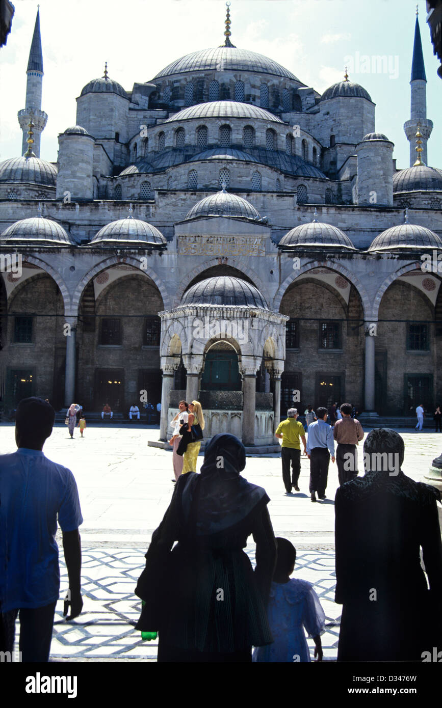Entrée de la Mosquée Bleue à Istanbul, Turquie Banque D'Images