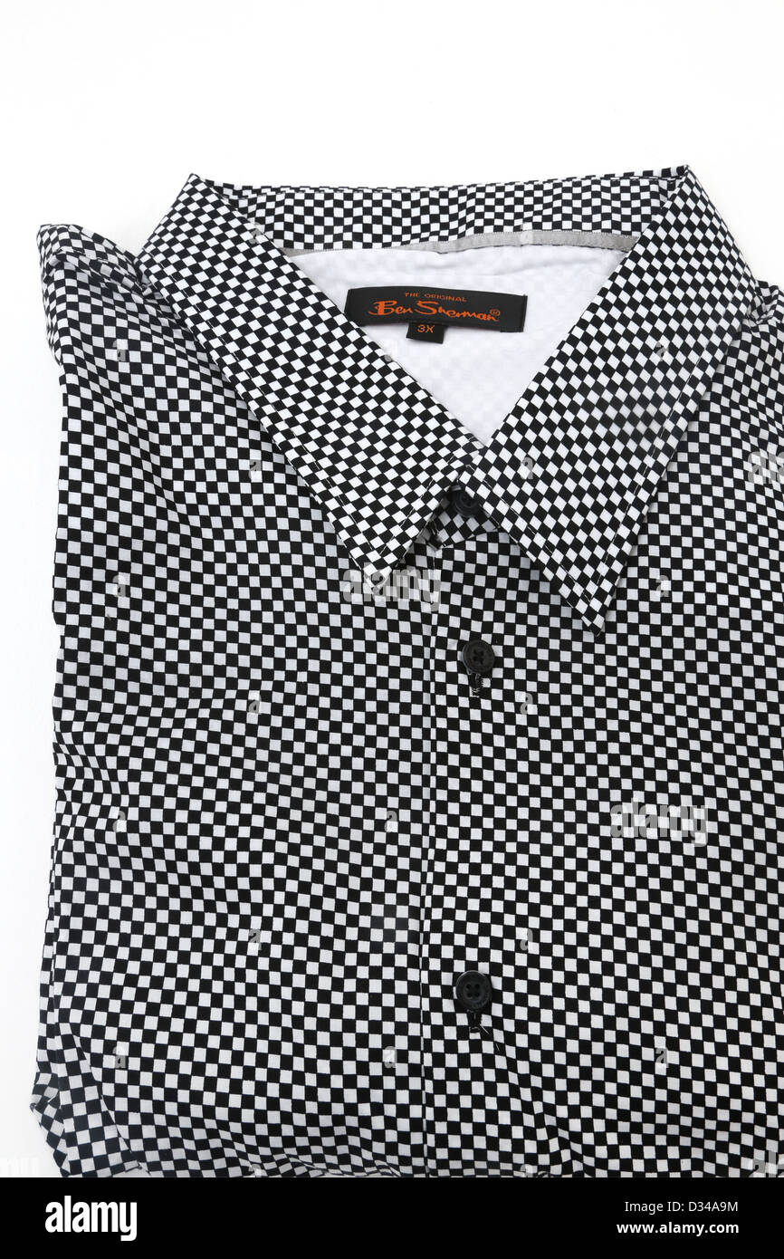 Damier noir et blanc Ben Sherman Shirt Banque D'Images