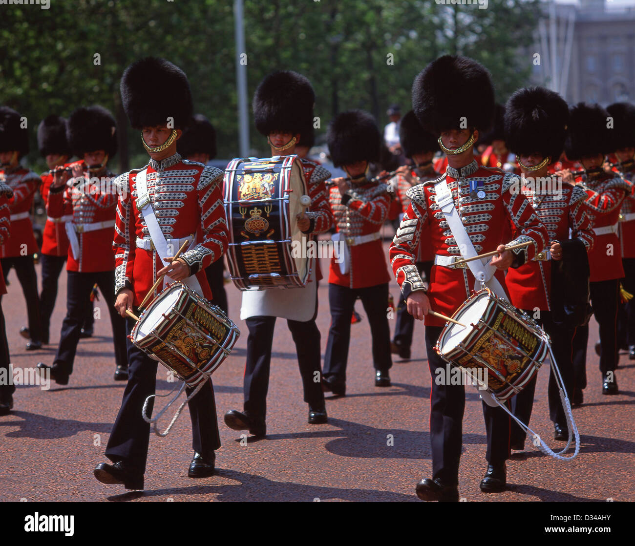 Groupe Grenadier Guards, City of Westminster, Greater London, Angleterre, Royaume-Uni Banque D'Images