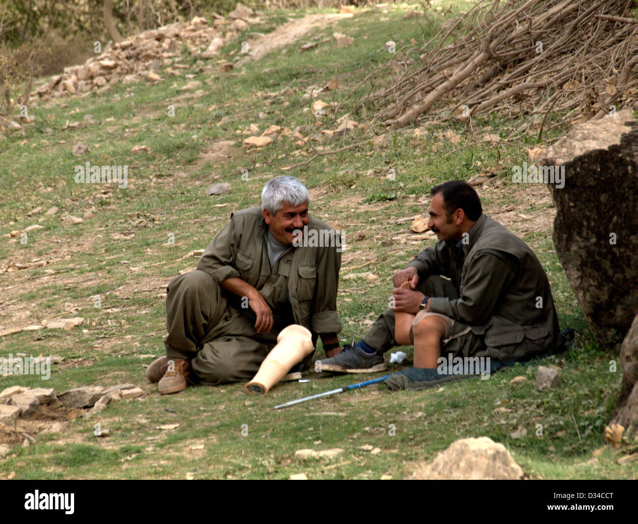 Les combattants de la guérilla du PKK (Parti des travailleurs kurdes) dans les montagnes de Qandil, près de la frontière iranienne le nord de l'Iraq Banque D'Images