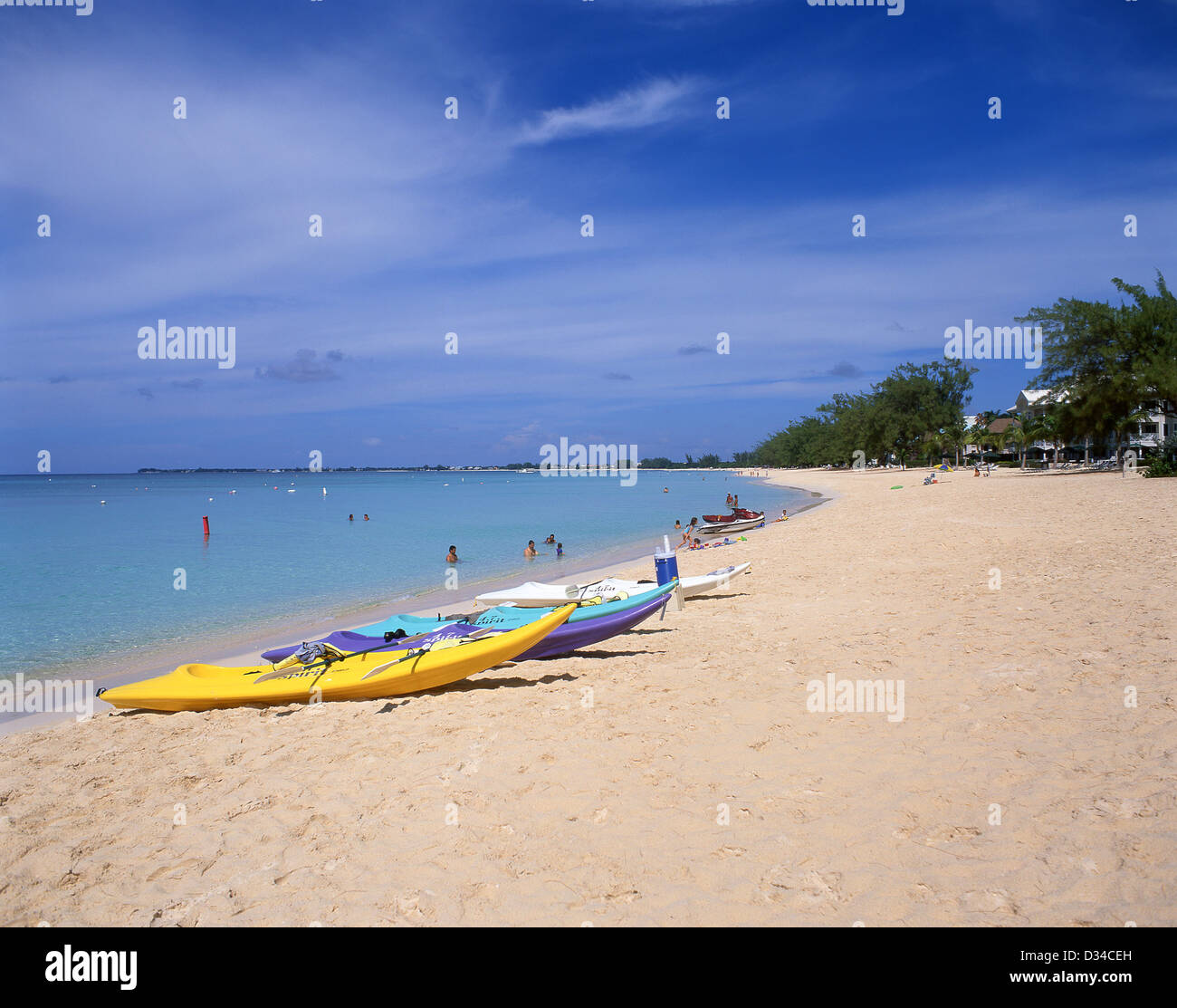 Seven Mile Beach, West Bay, Grand Cayman, îles Caïmans, Antilles, Caraïbes Banque D'Images