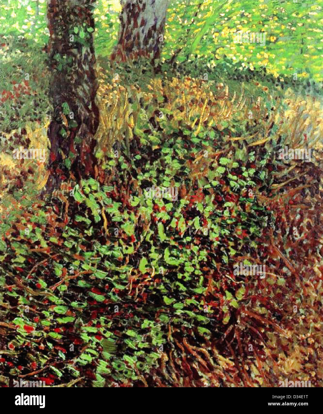 Vincent van Gogh : sous-bois. 1887. Huile sur toile. Le postimpressionnisme. Lieu de création : Paris, France. Banque D'Images