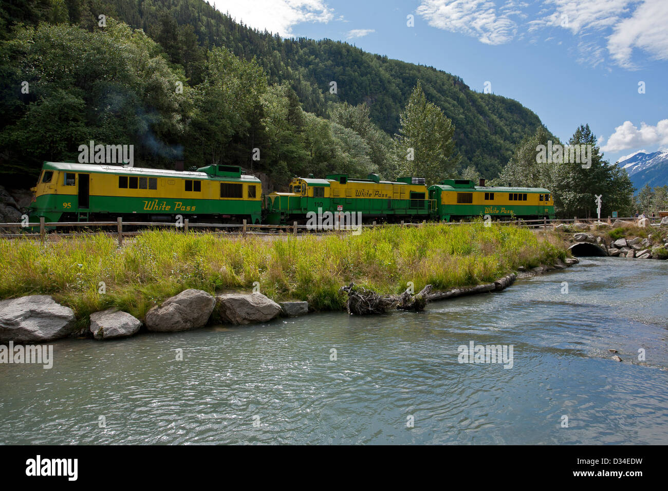 White Pass & Yukon train. Skagway. De l'Alaska. USA Banque D'Images