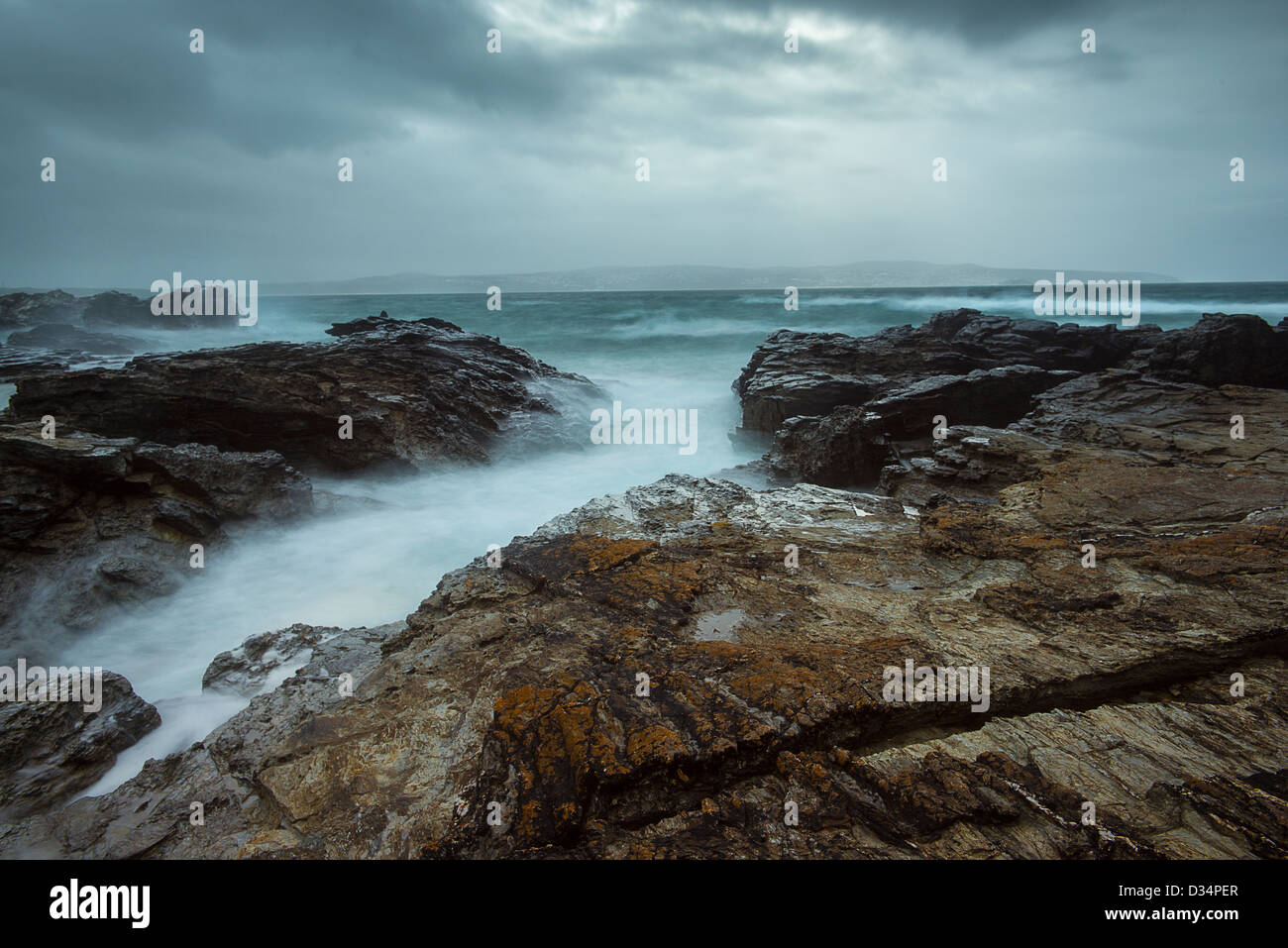 Une mer à Cornwall Godrevy Banque D'Images