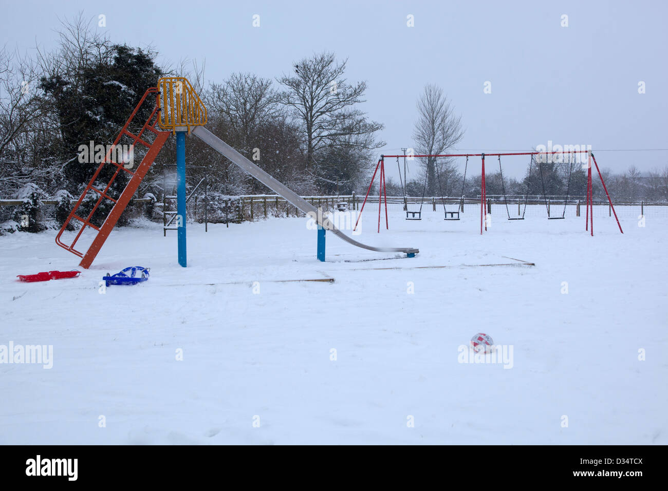 Aire de jeux dans la neige Banque D'Images