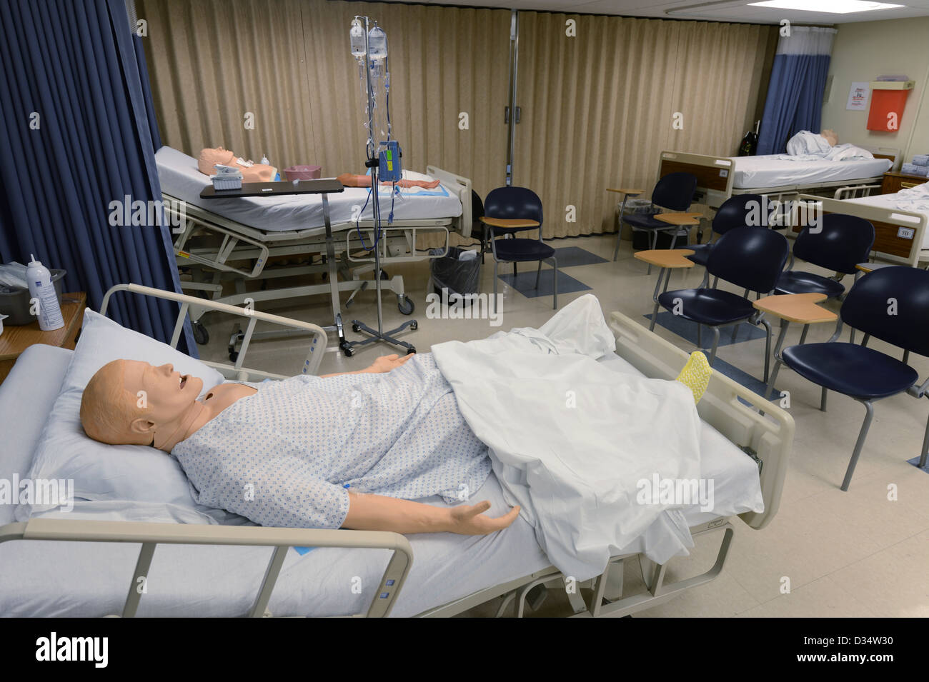 L'école médicale de la salle de simulation de l'hôpital Banque D'Images