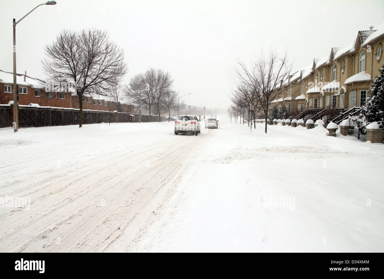 Temps de neige Conditions de conduite Banque D'Images