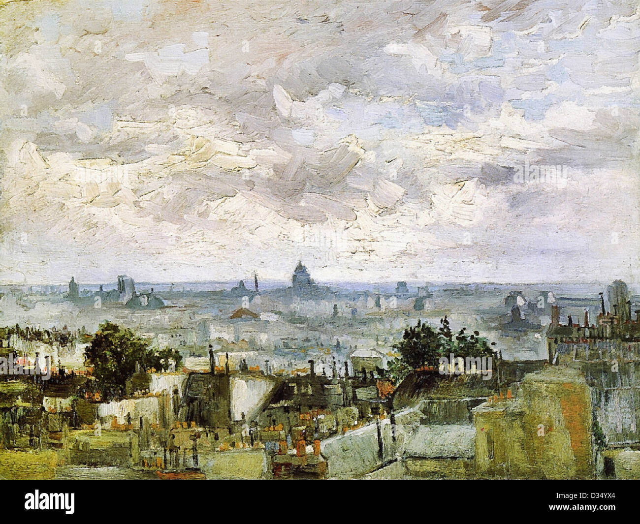 Les toits de paris peinture d'art Banque de photographies et d’images à