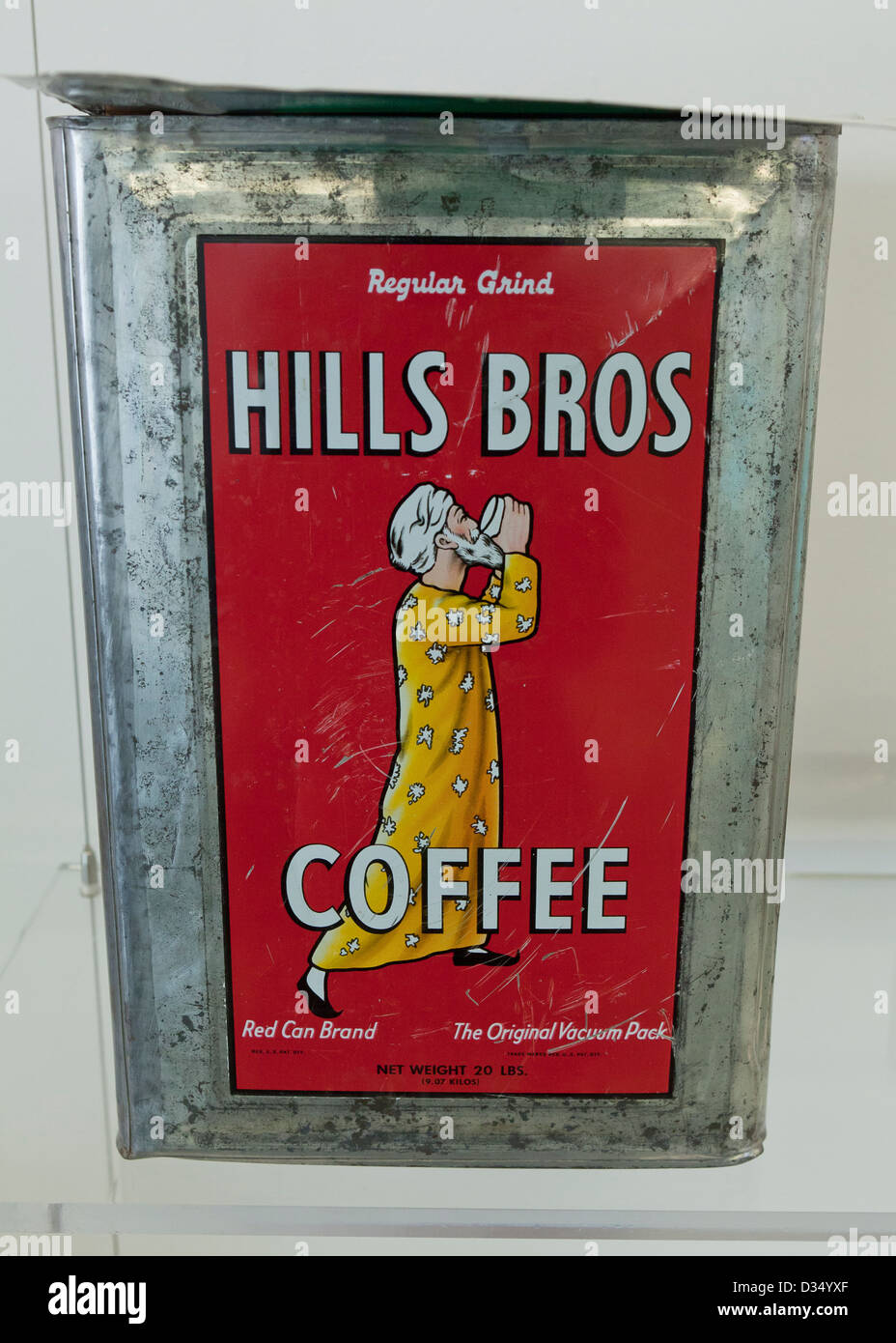 Vintage Hills Bros 20 livres de café peuvent Banque D'Images